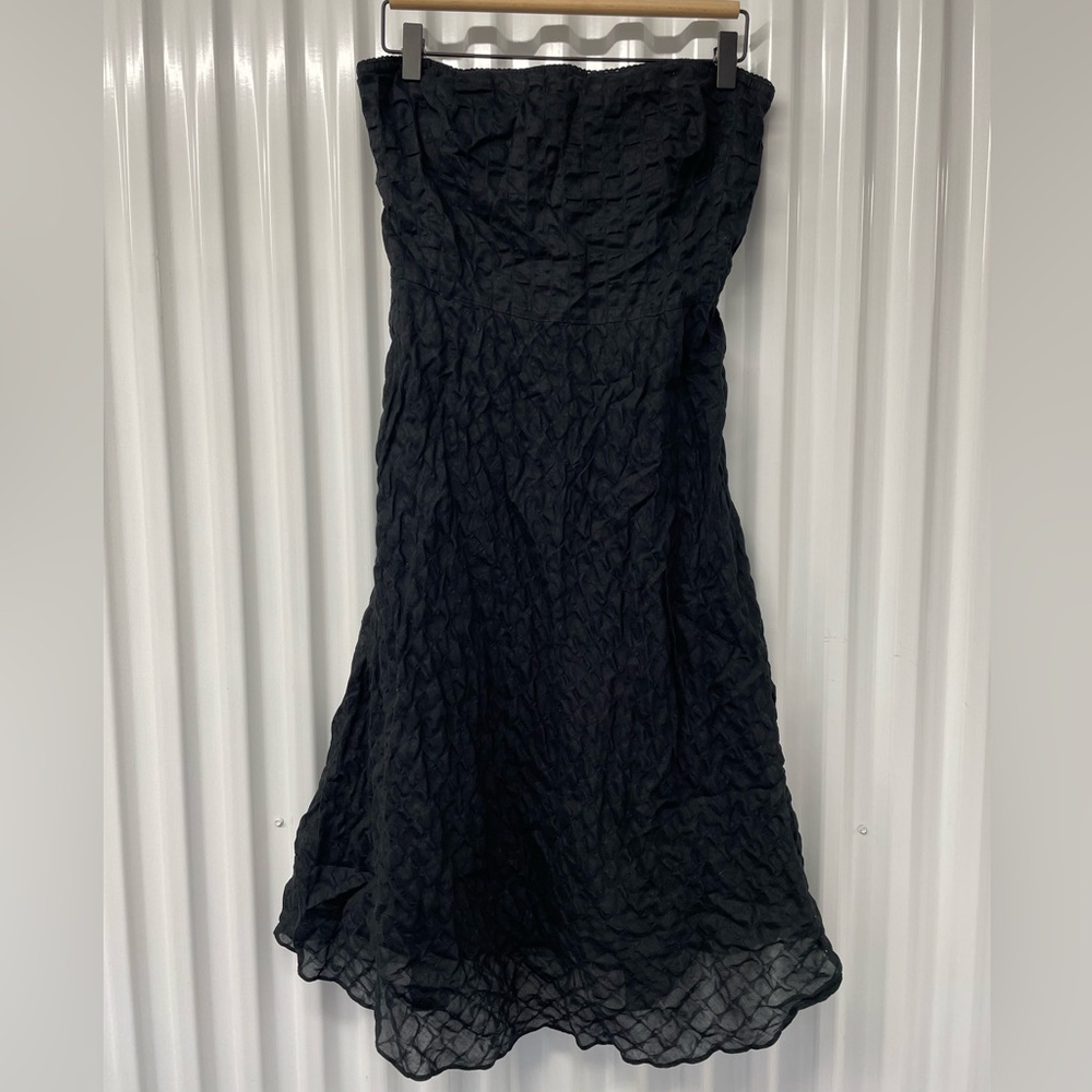 J. Crew Strapless Textured Black Dress